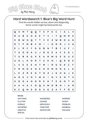 Hard Wordsearch 1: Blue’s Big Word Hunt